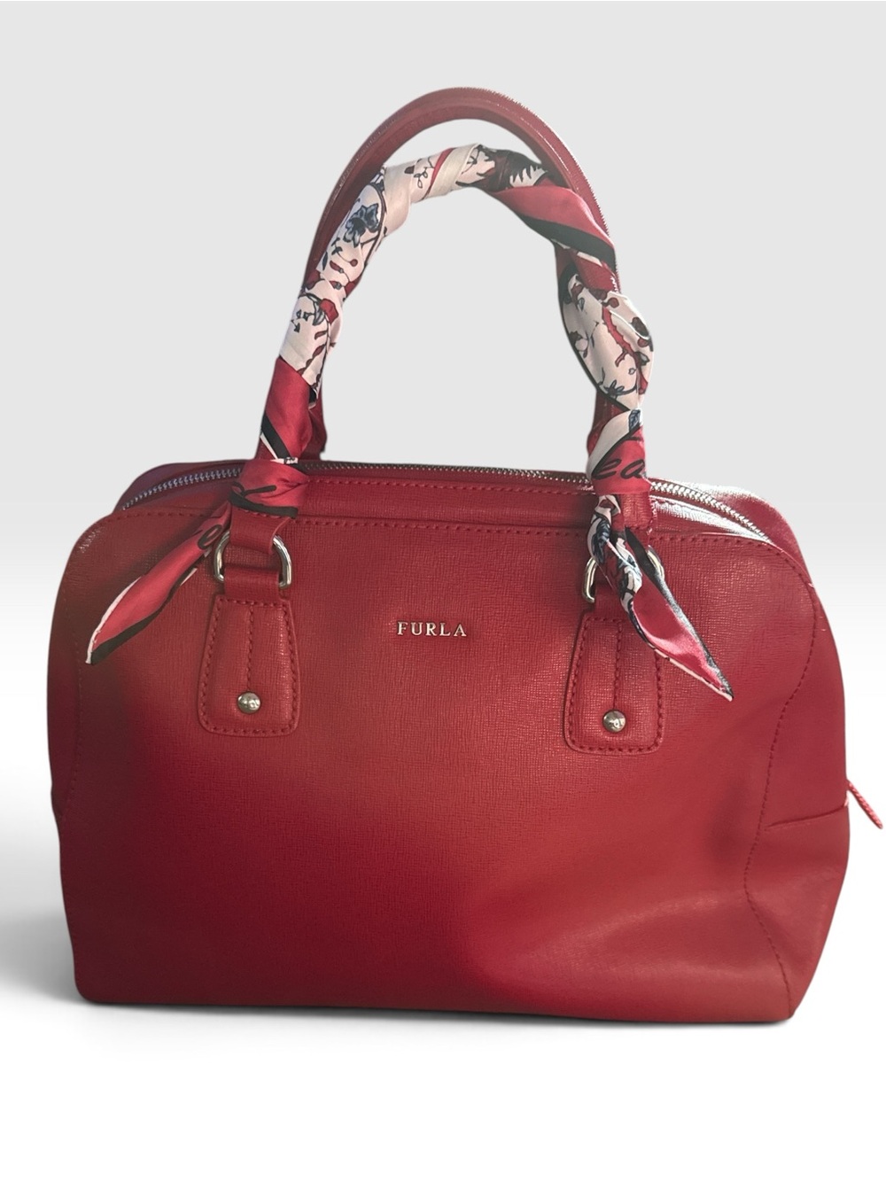 Furla Crimson Dome Saffiano Leather Top-Handle Satchel   EUC - No Call outs